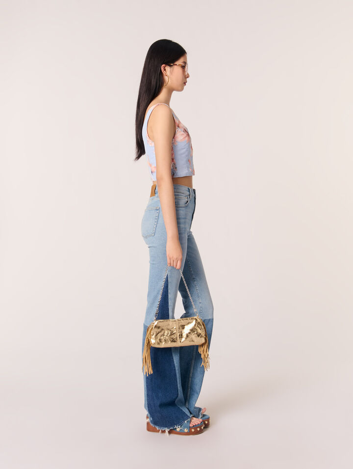 Bolso Miss M pouch piel metalizada