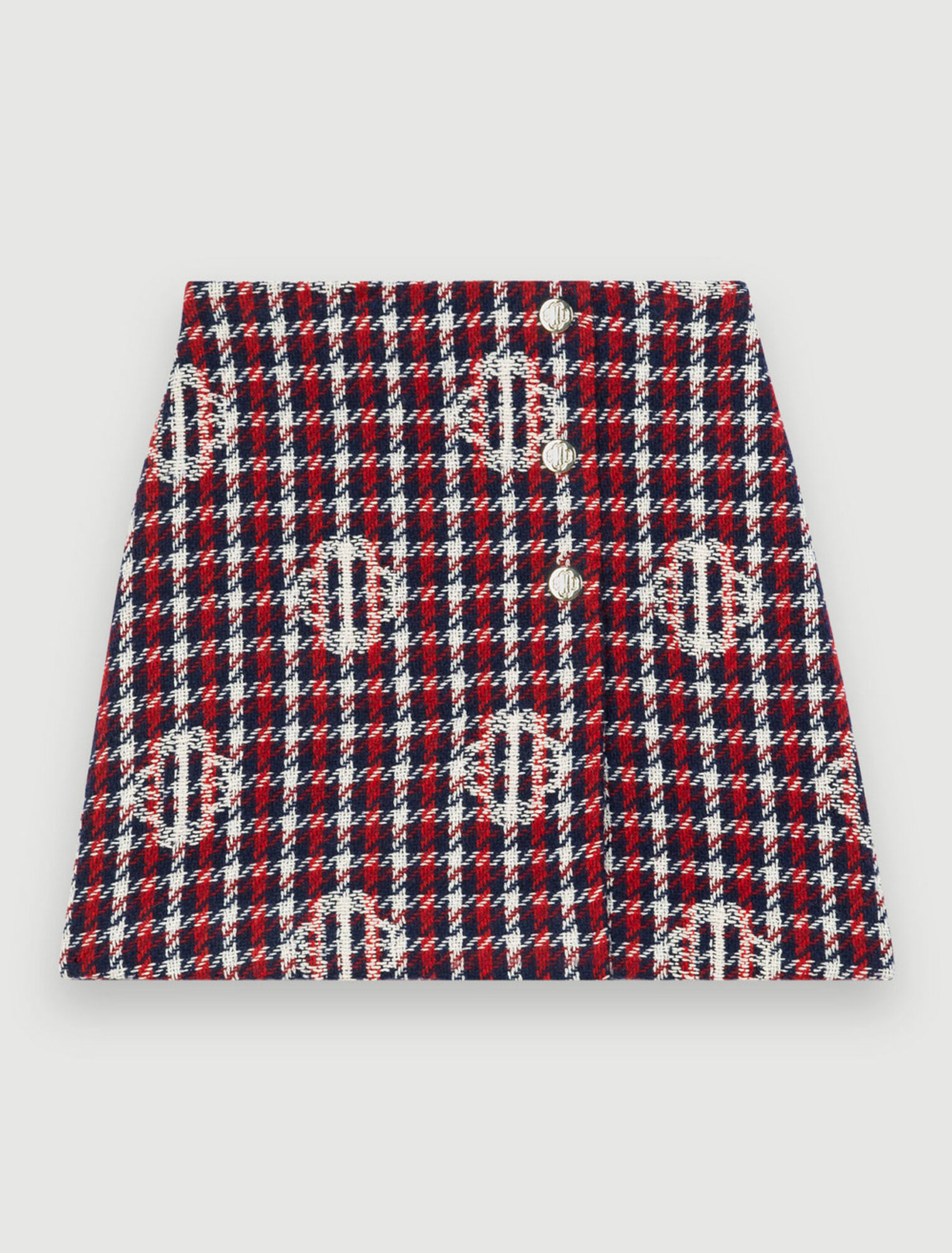 Falda jacquard de cuadros Clover