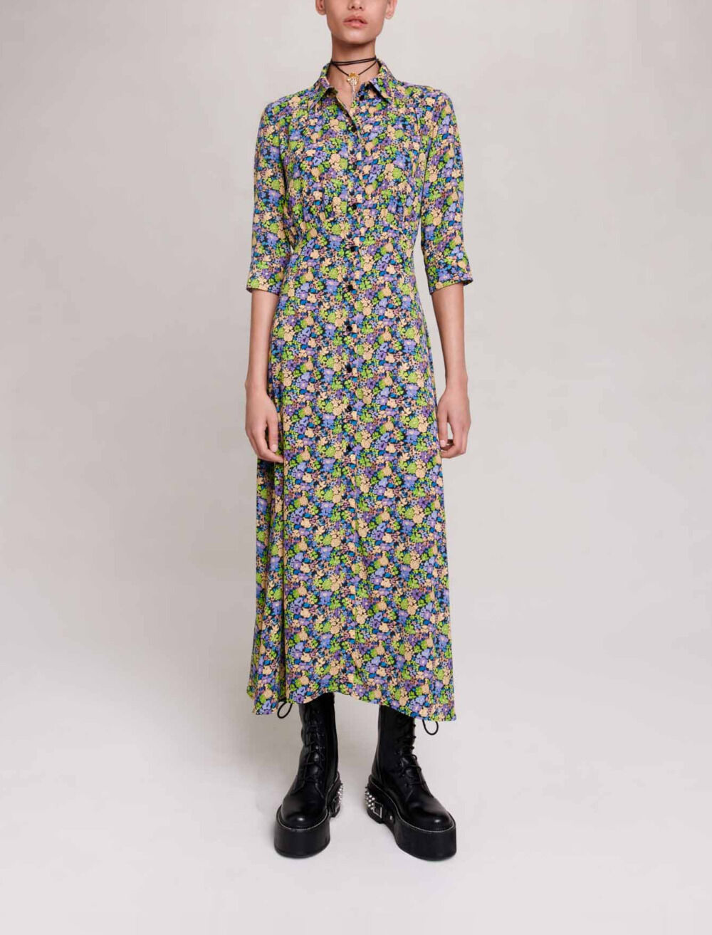 Vestido largo con flores