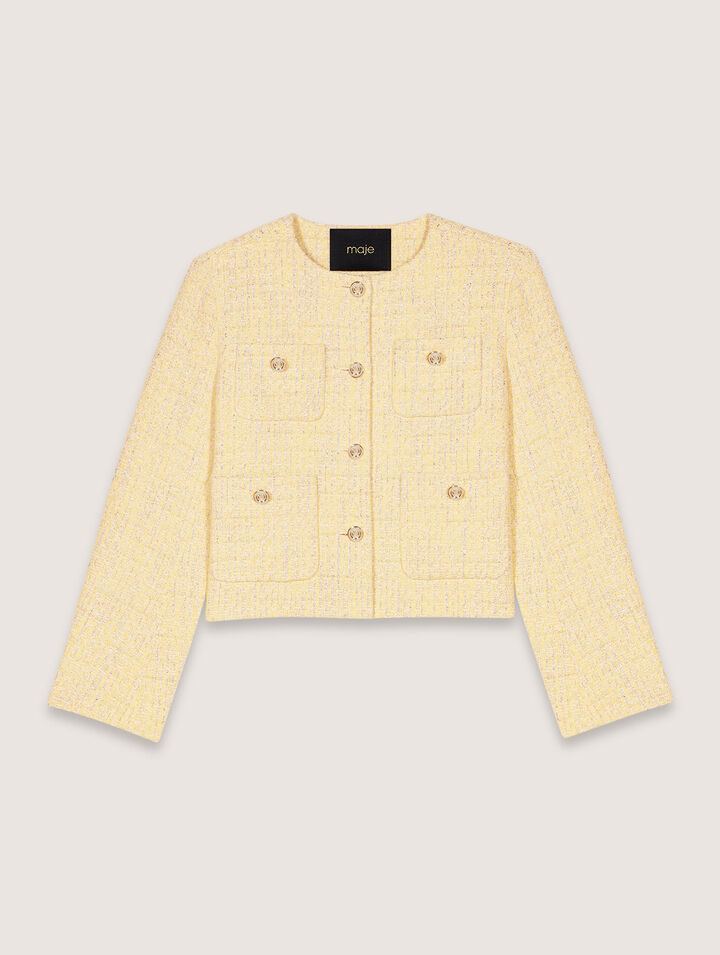 Chaqueta corta de tweed y lúrex