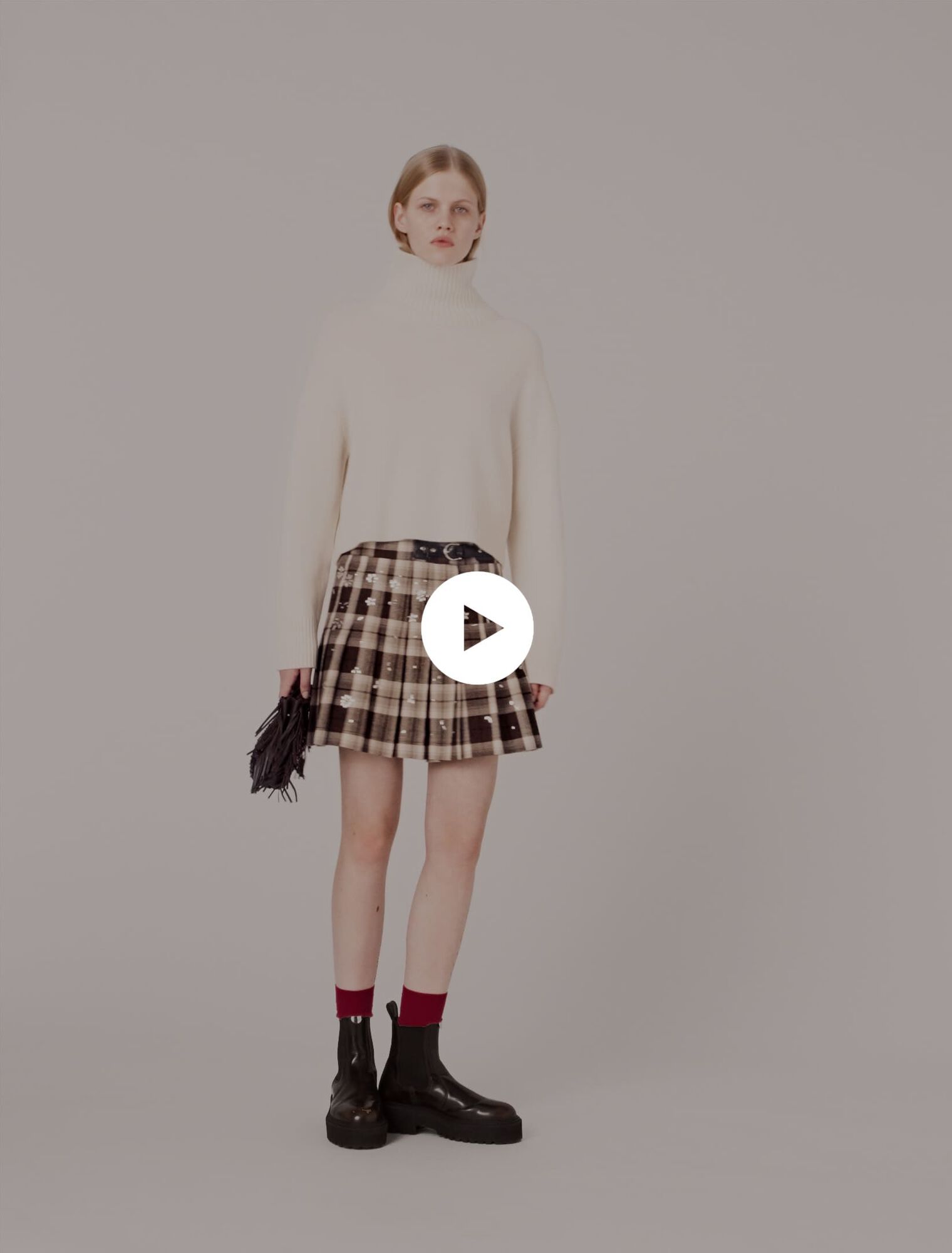 Falda kilt de cuadros con pedrería