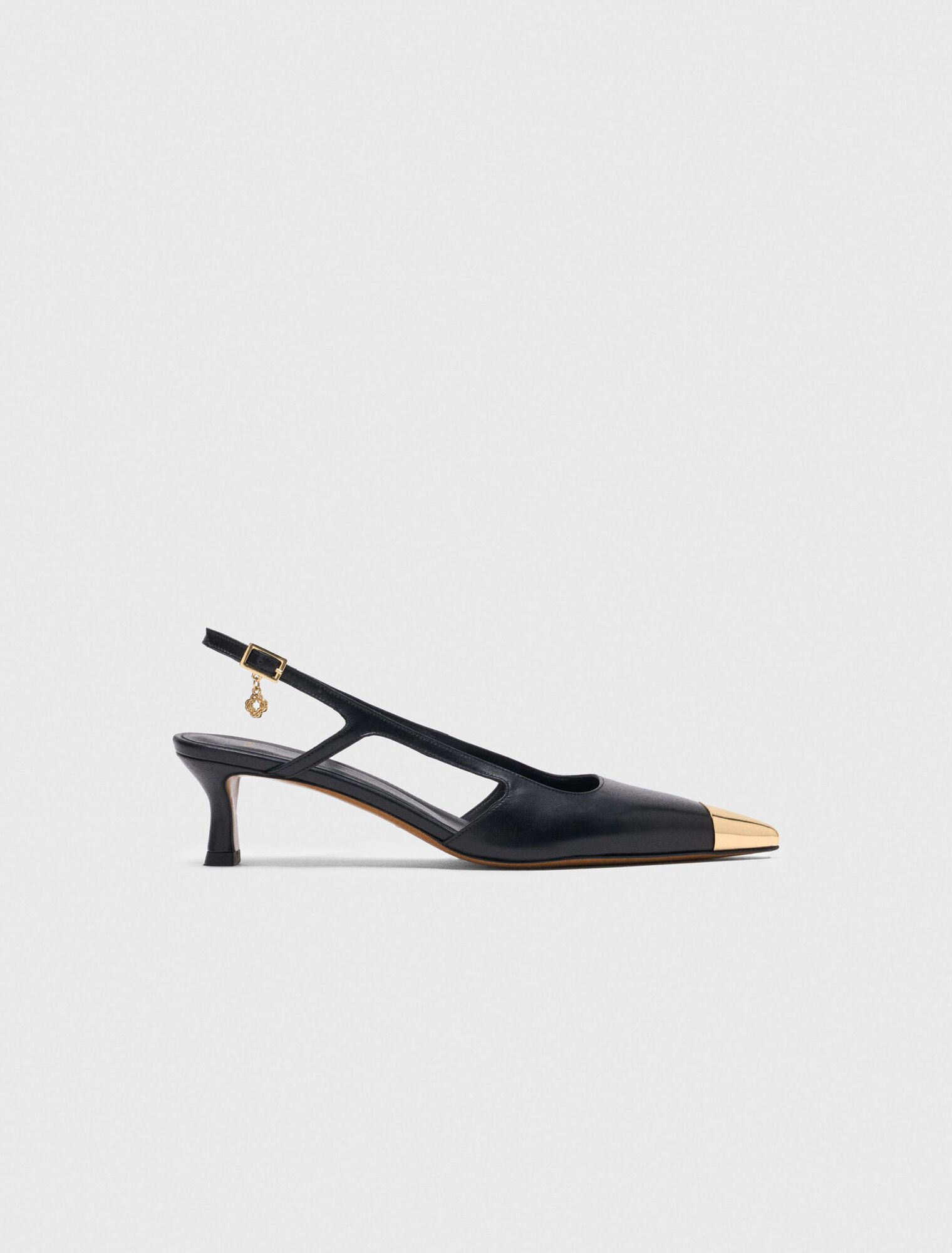Zapatos de tacón slingback de piel