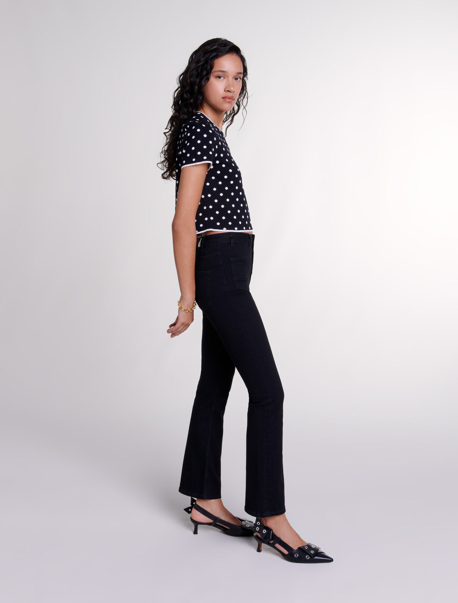 Top de punto jacquard 