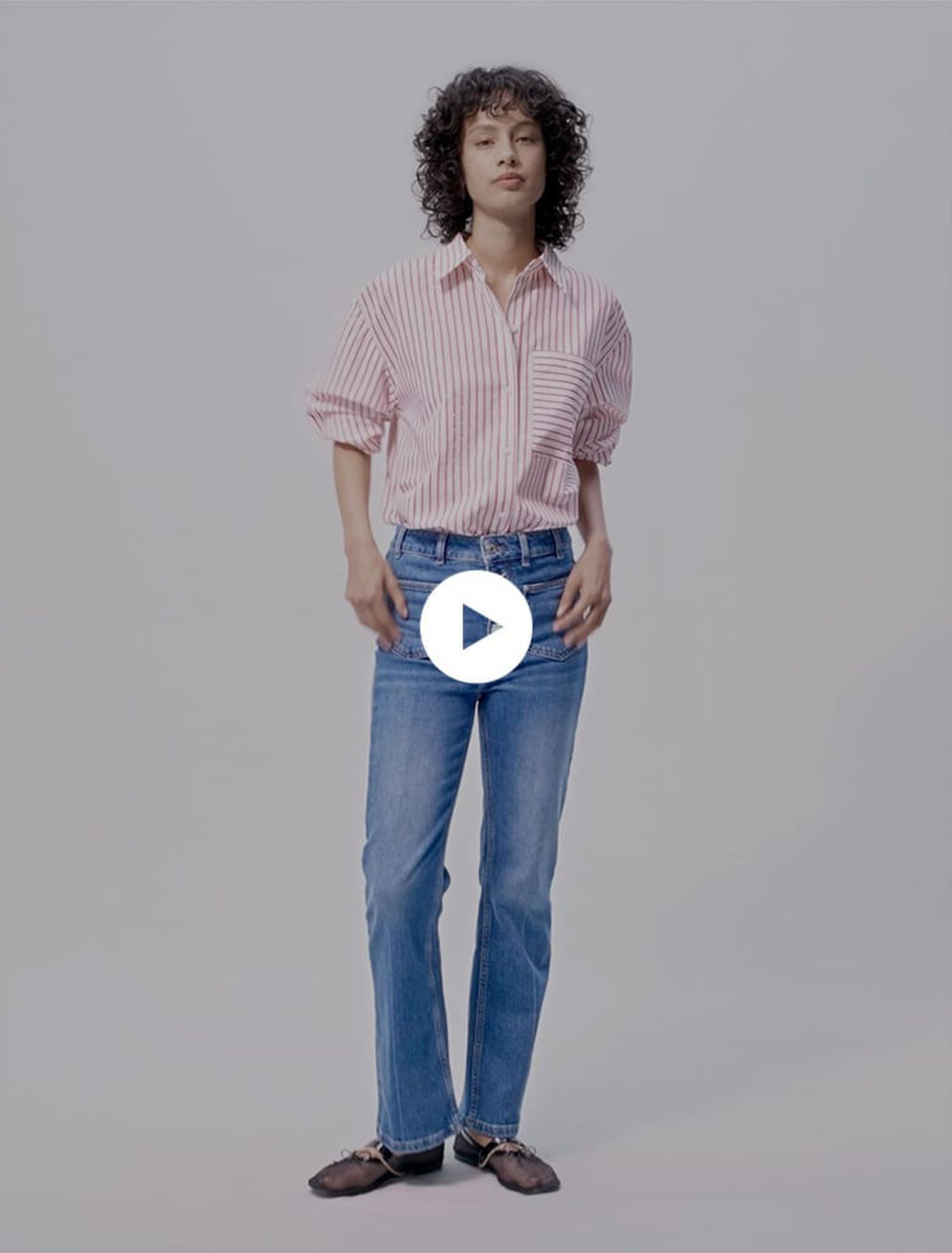 Camisa a rayas con pedrería