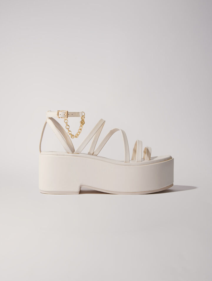 Sandalias de cuña de piel