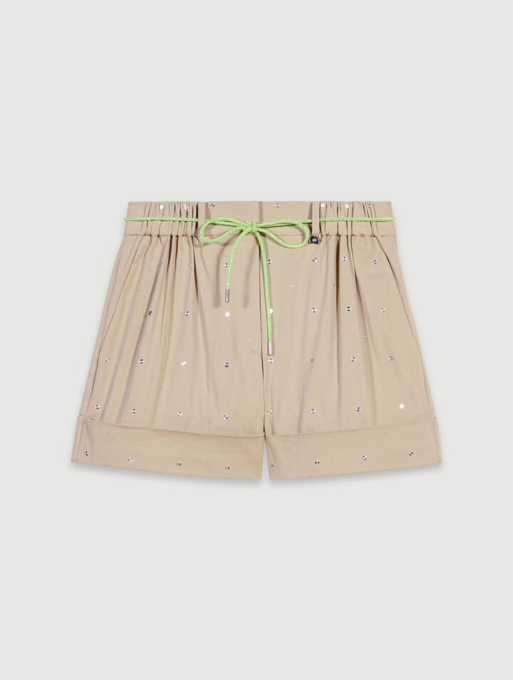 Short de algodón con tachuelas