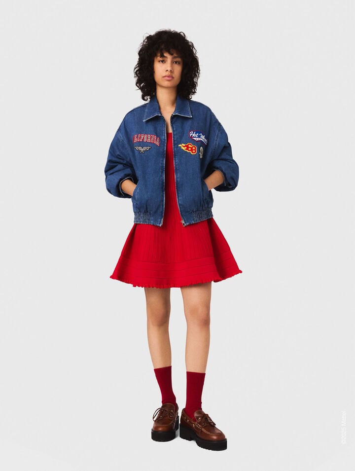 Chaqueta vaquera oversize bordada