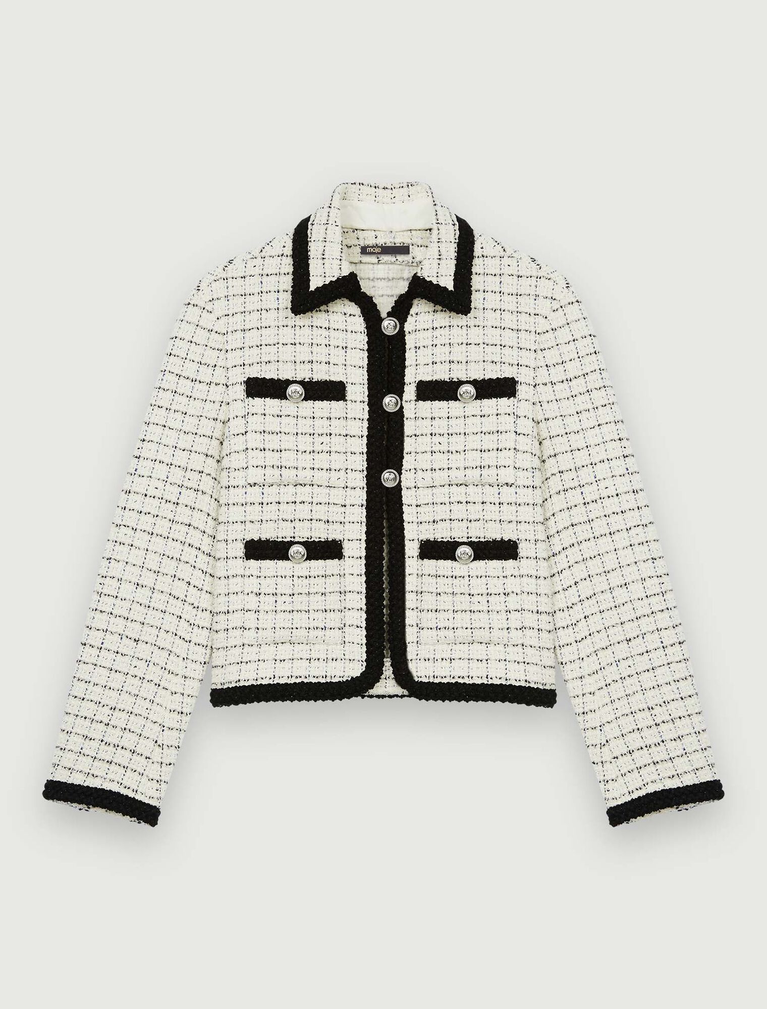 Chaqueta tweed moteado a cuadros