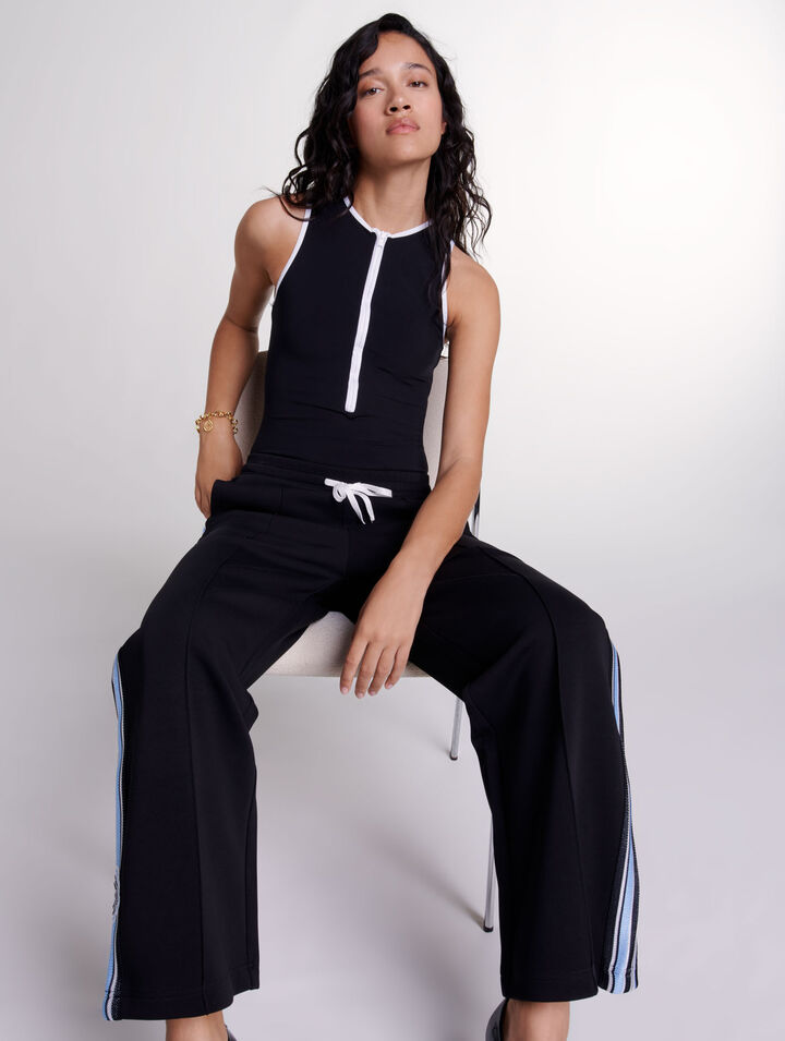 Pantalón de jogging ancho con rayas