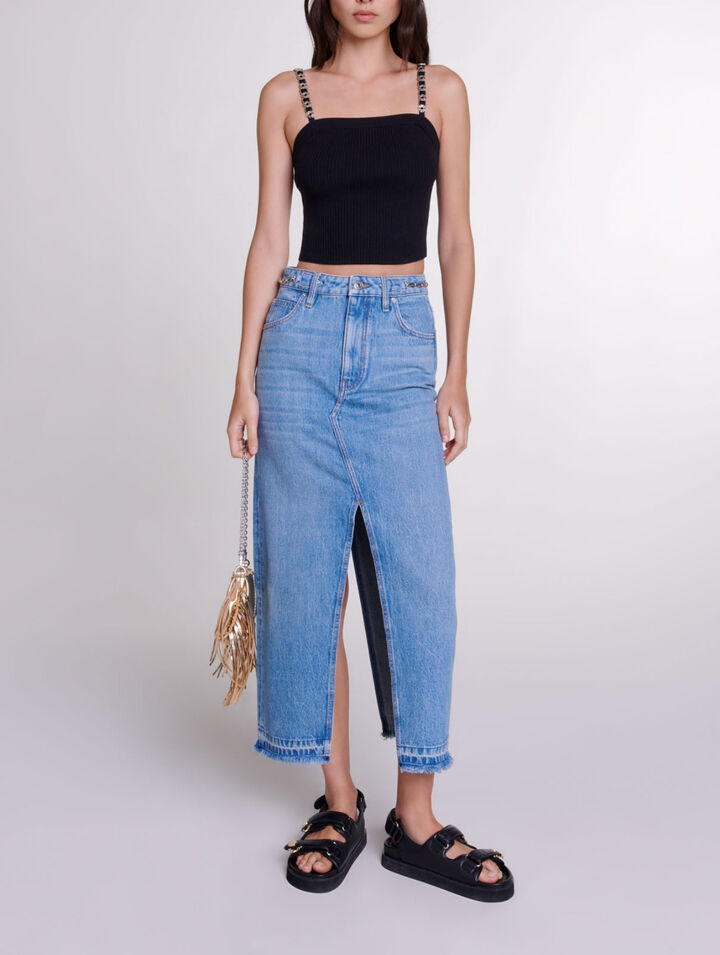 Top corto con tirantes desmontables