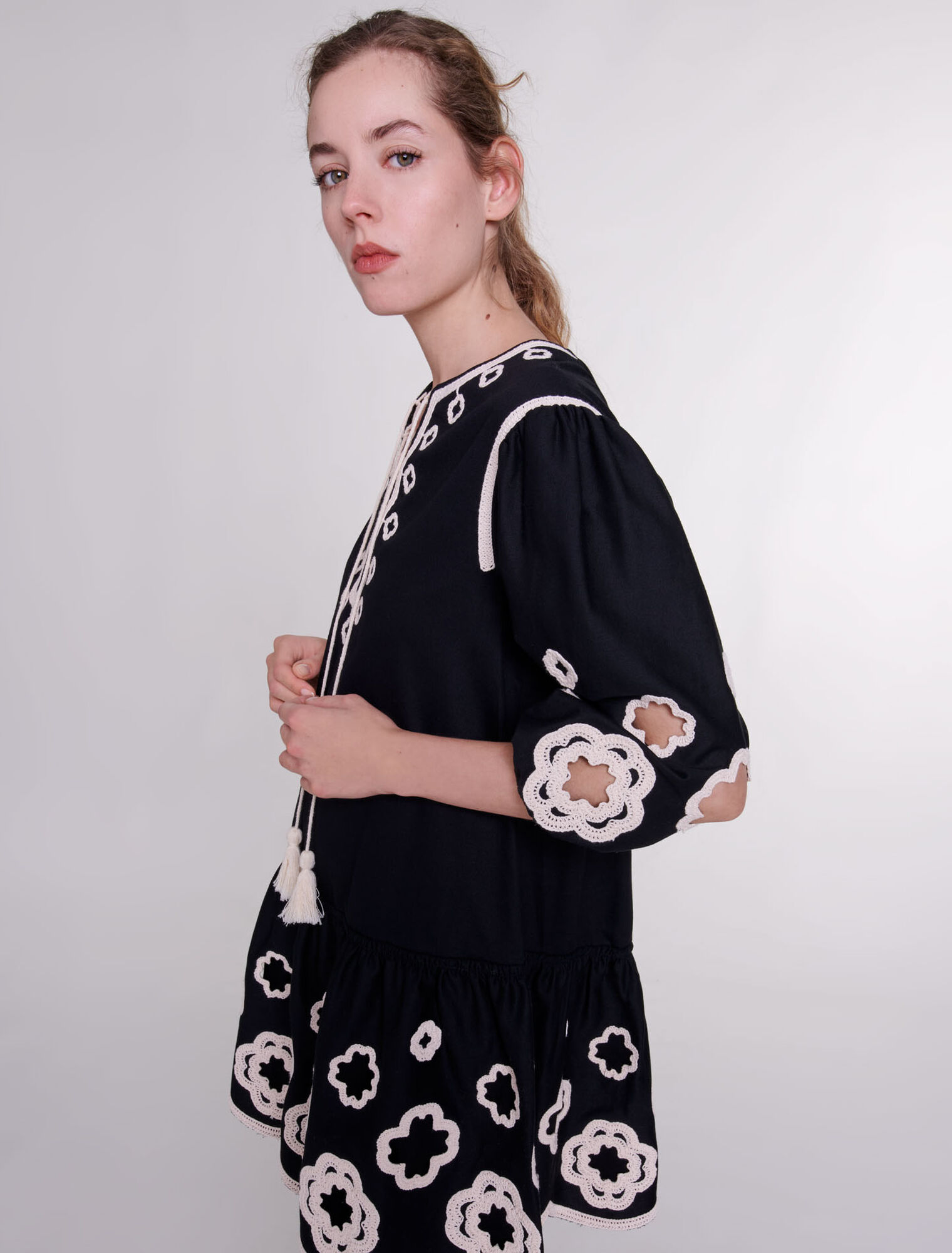 Vestido túnica corto bordado