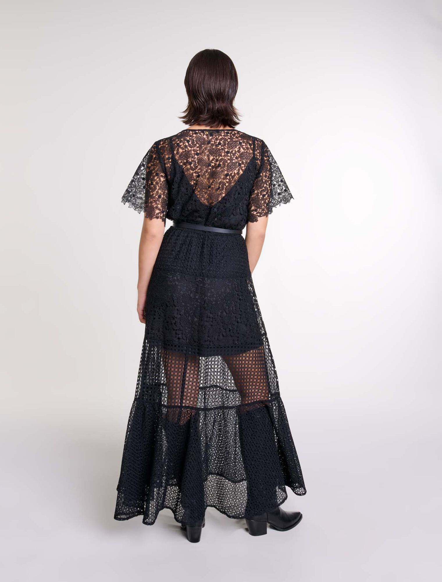 Vestido largo de encaje