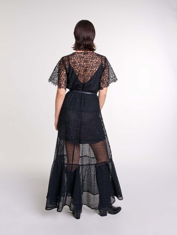 Vestido largo de encaje