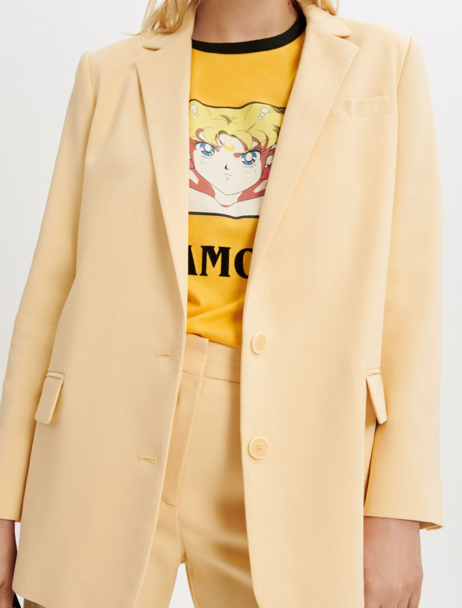 Chaqueta de traje holgada de doble