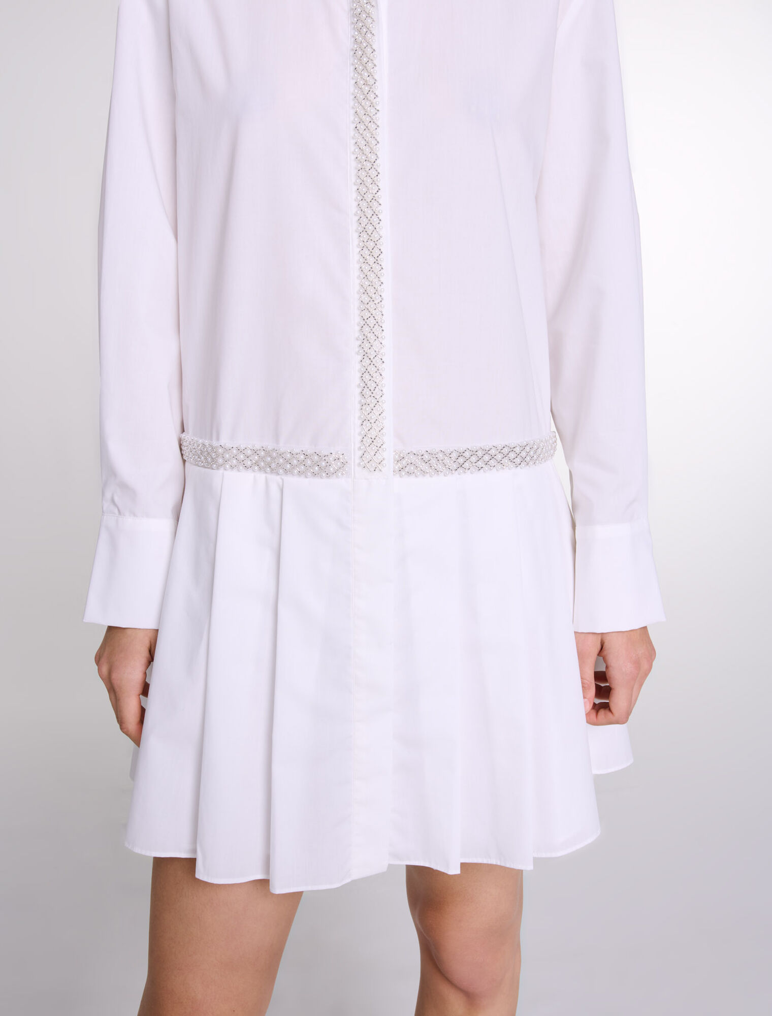 Vestido camisero con pedrería