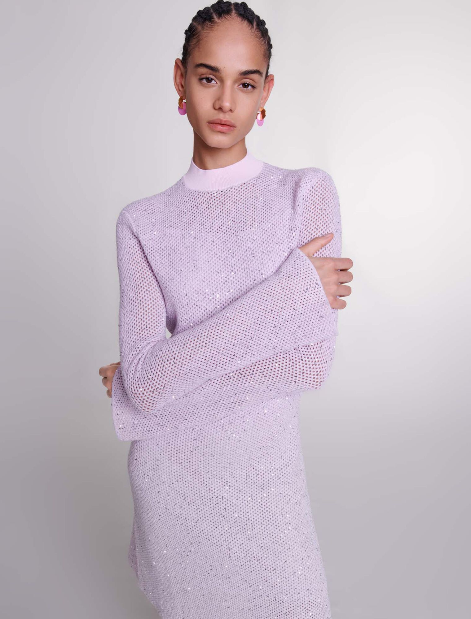 Vestido de punto semitransparente