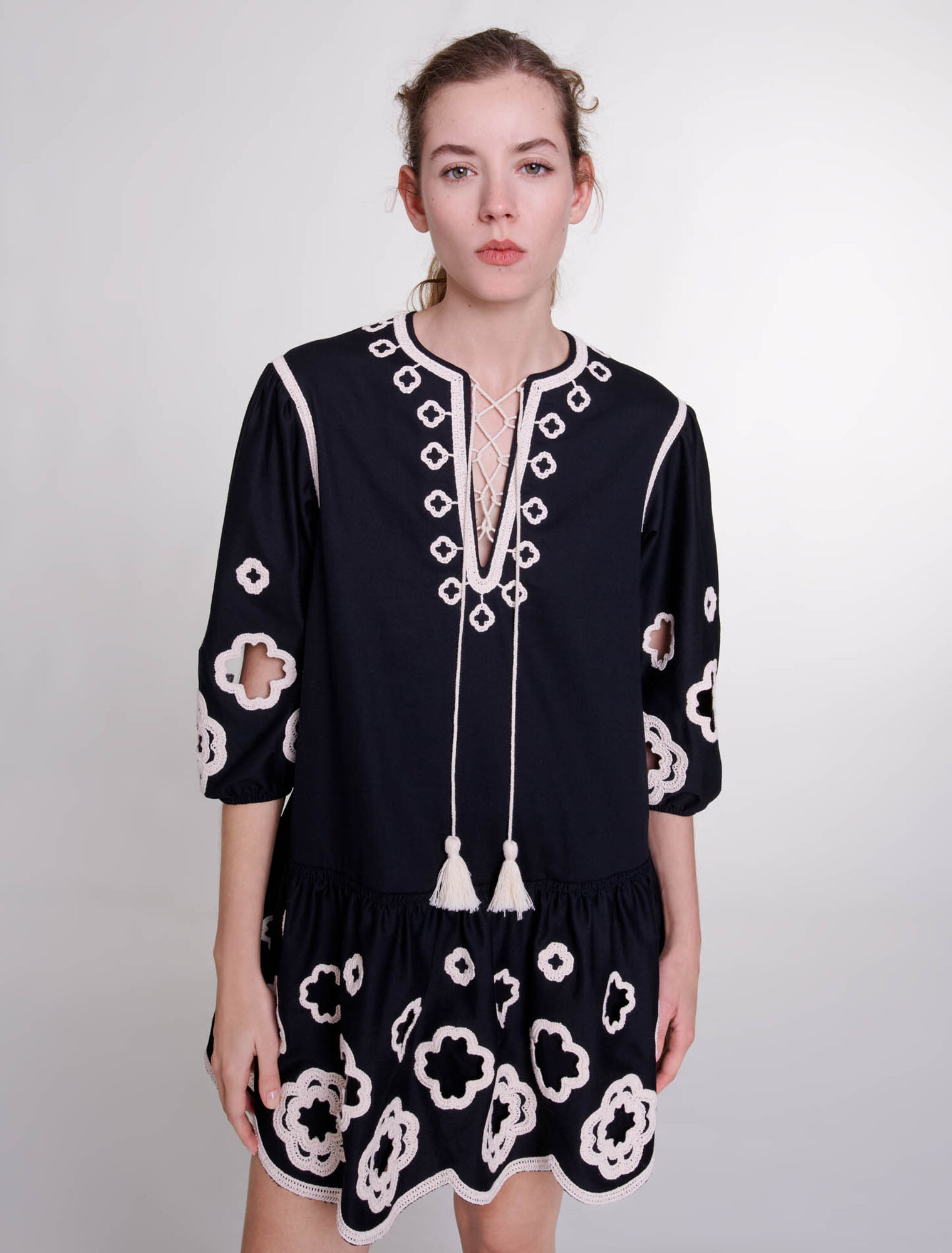 Vestido túnica corto bordado