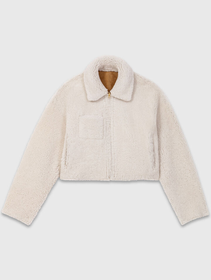 Abrigo de piel cordero reversible