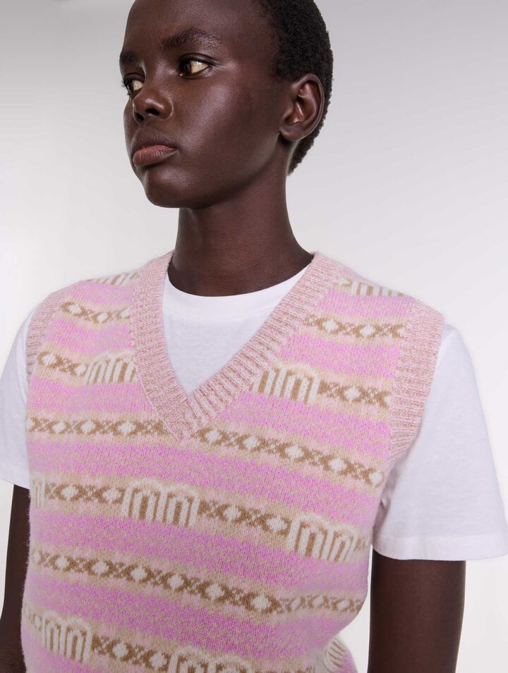 Jersey jacquard sin mangas