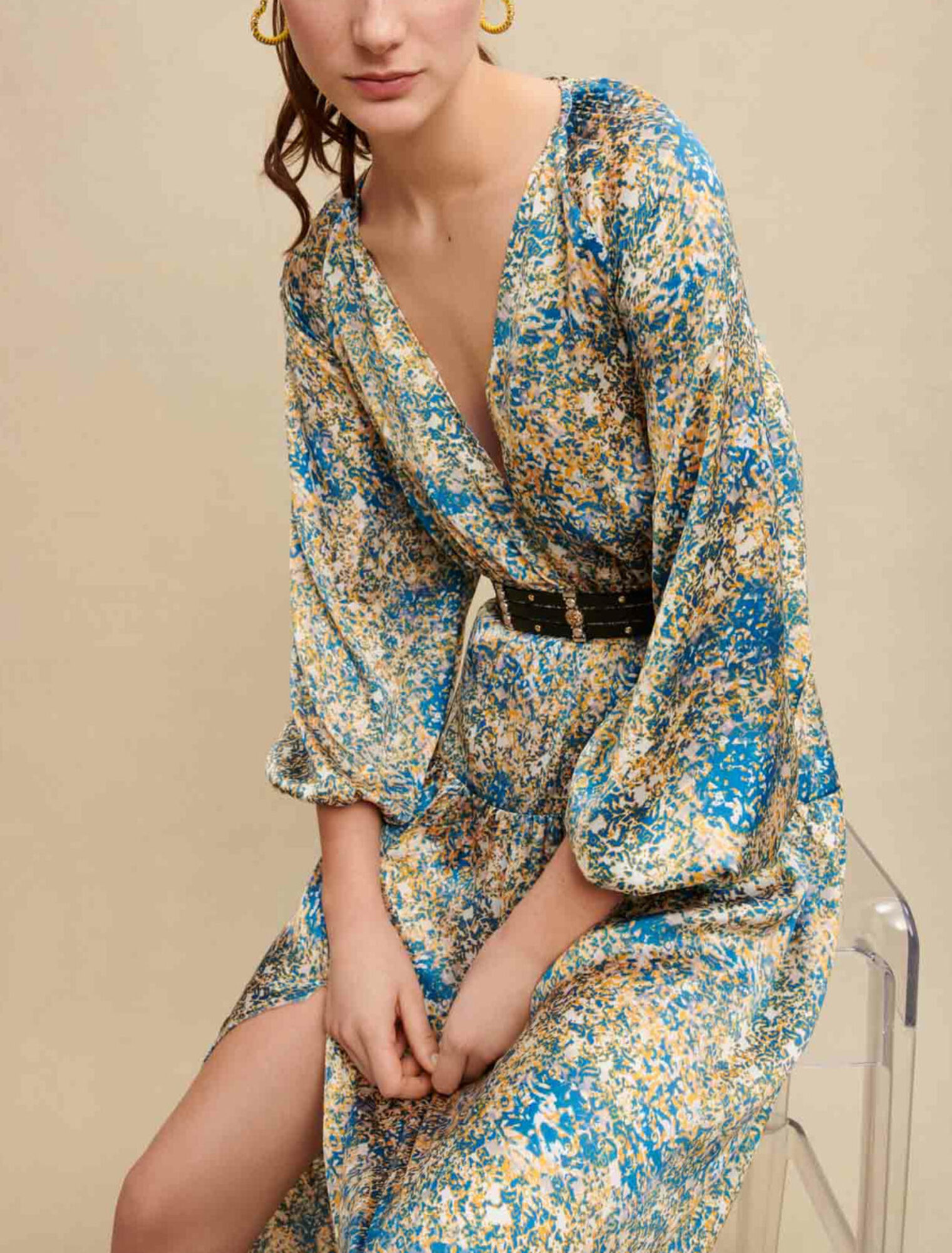 Vestido largo estampado