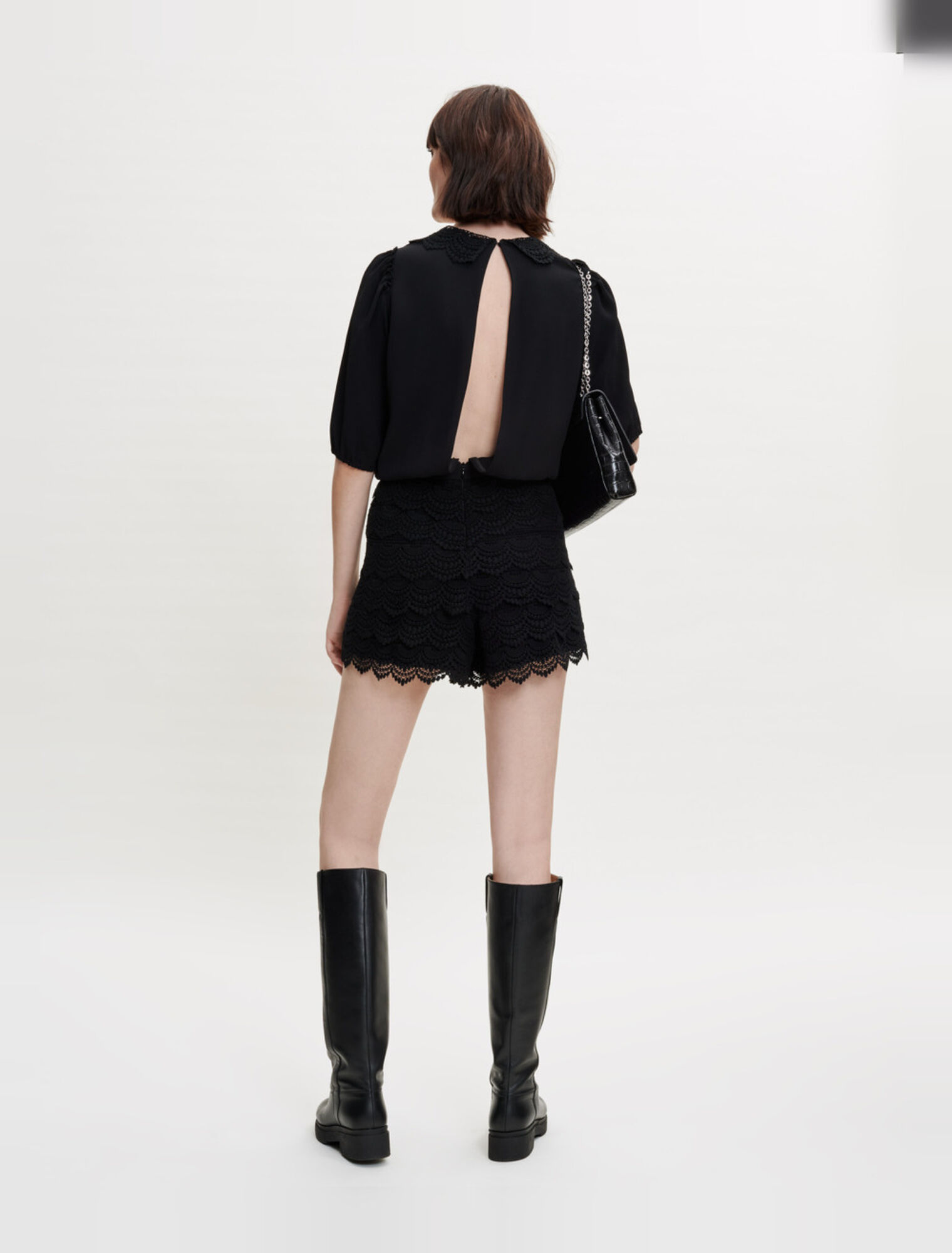 Pantalón corto combinado