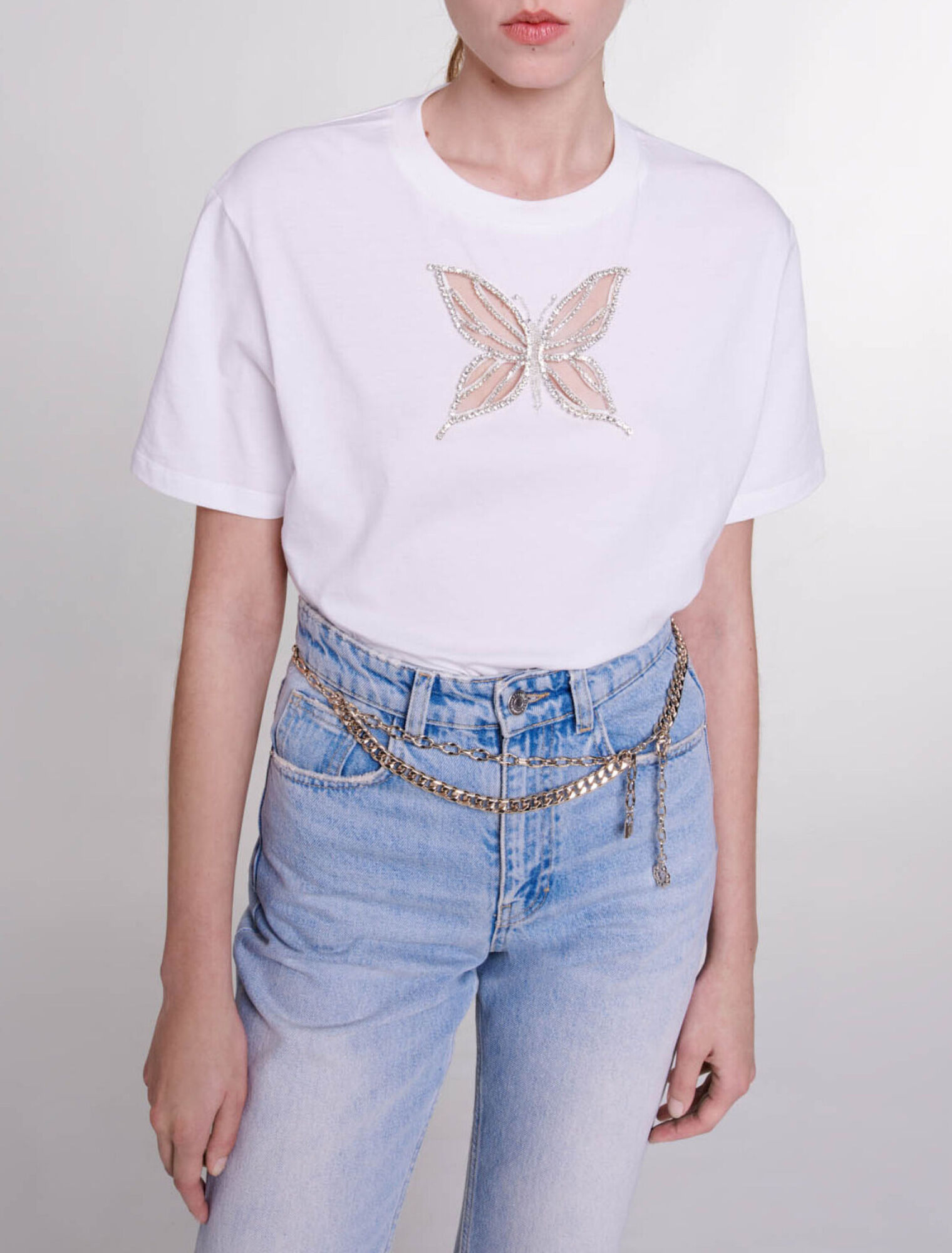 Camiseta con brillantes