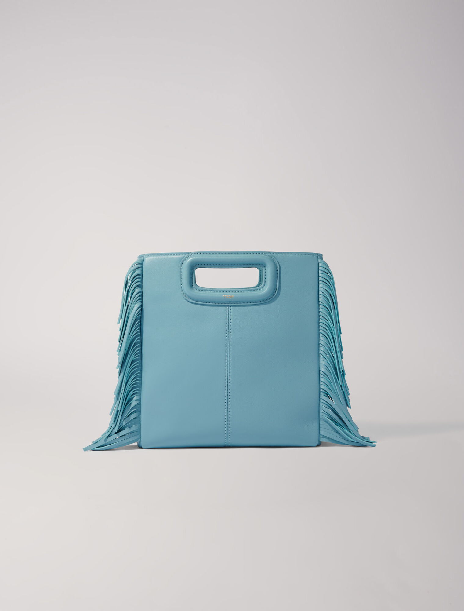 Bolso M con flecos de piel lisa