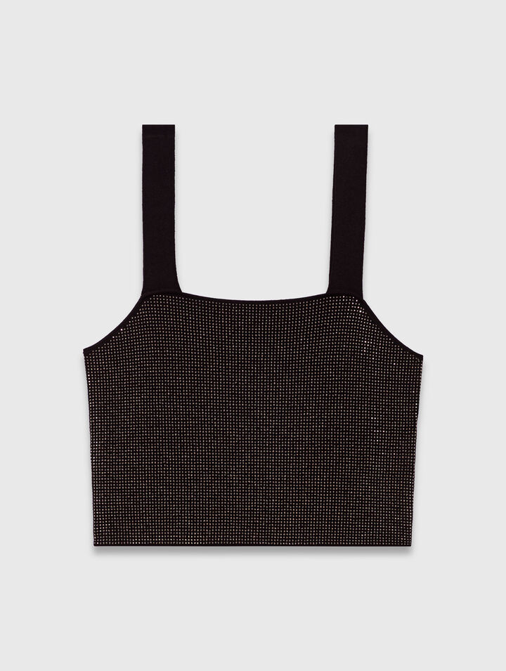 Top de tirantes de punto con strass