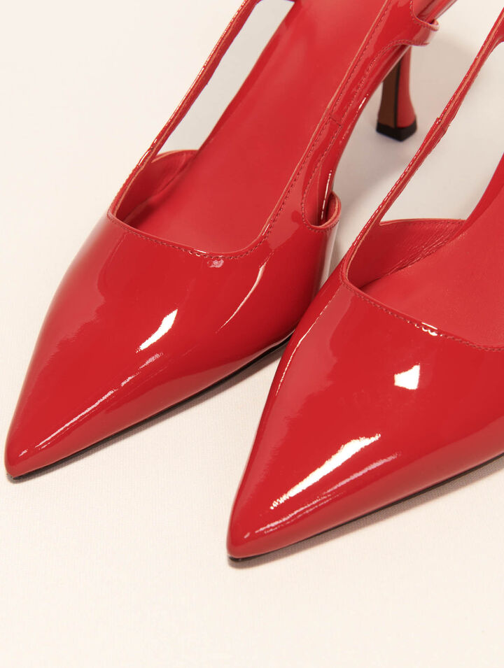 Zapato de tacón slingback de charol