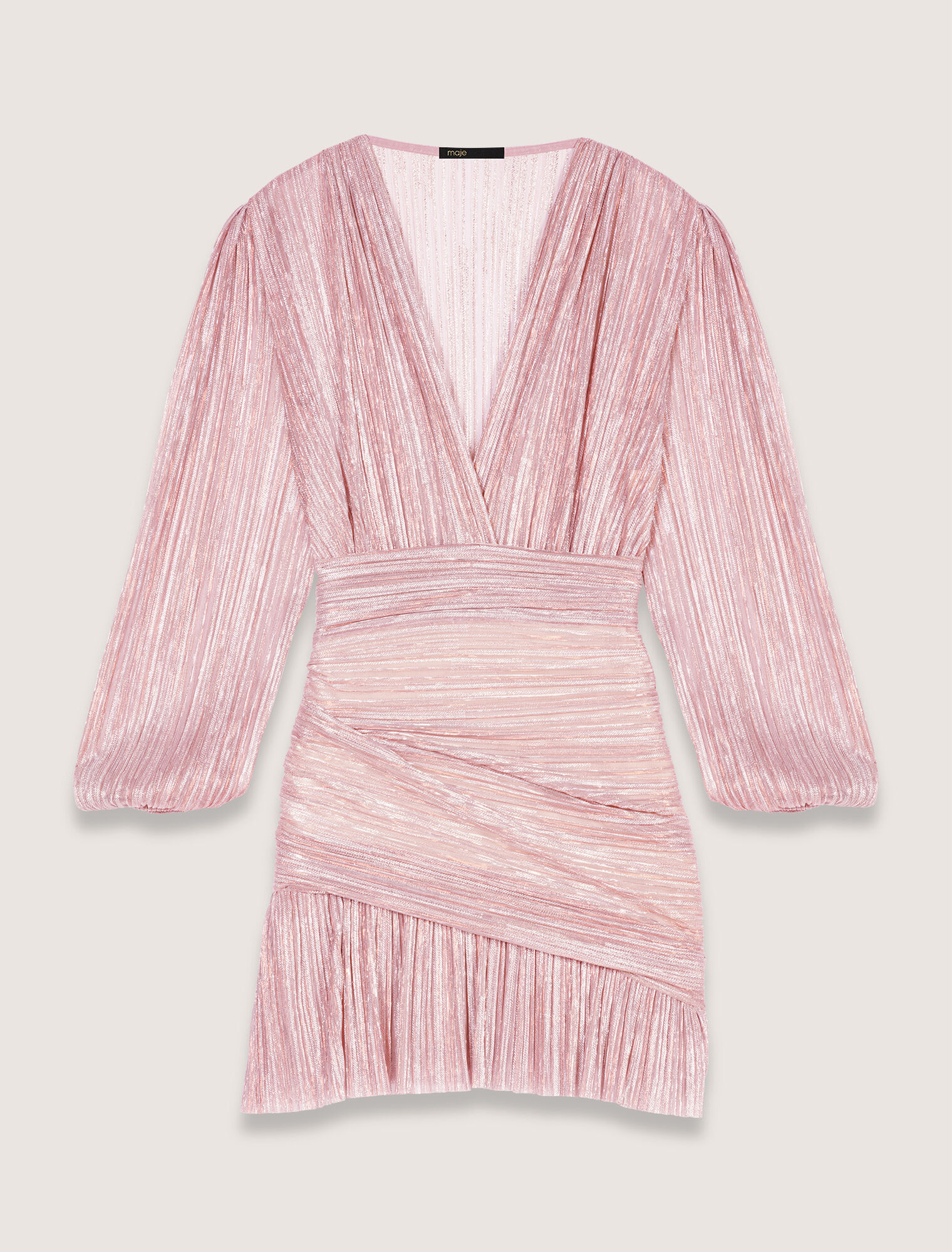 Vestido plisado de fibras metalizadas