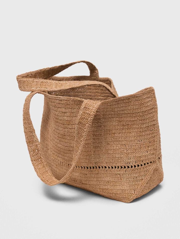Bolso cabás de ganchillo en rafia