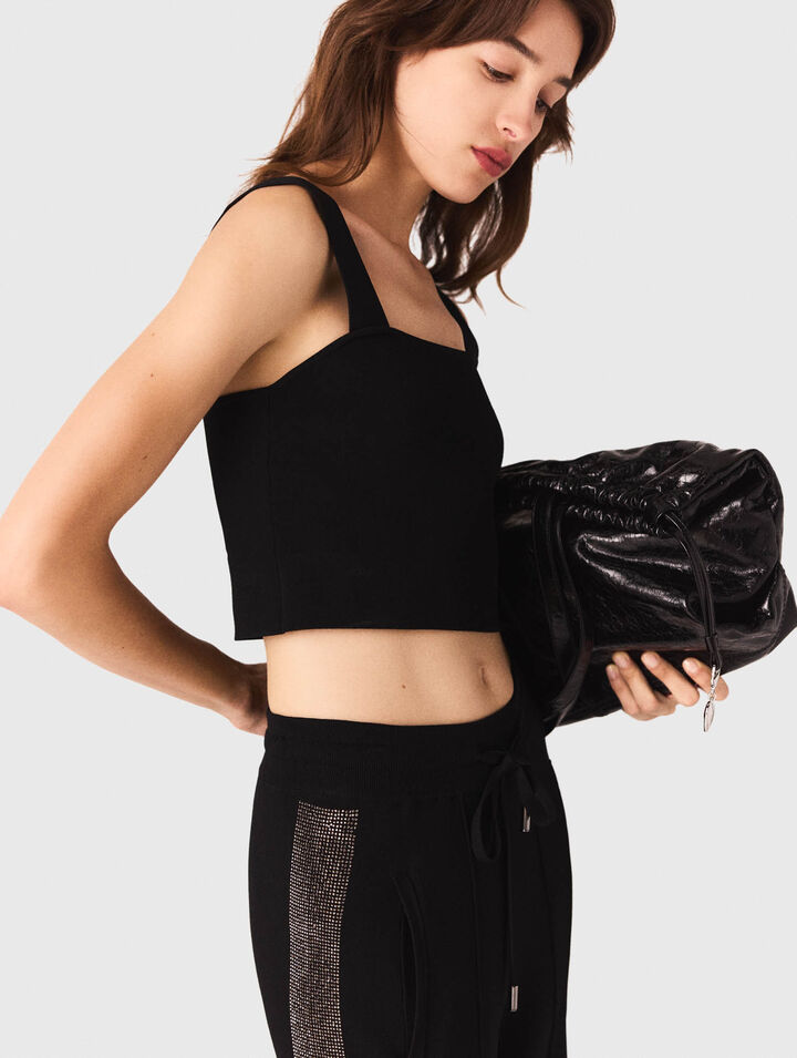 Crop top de punto con tirantes