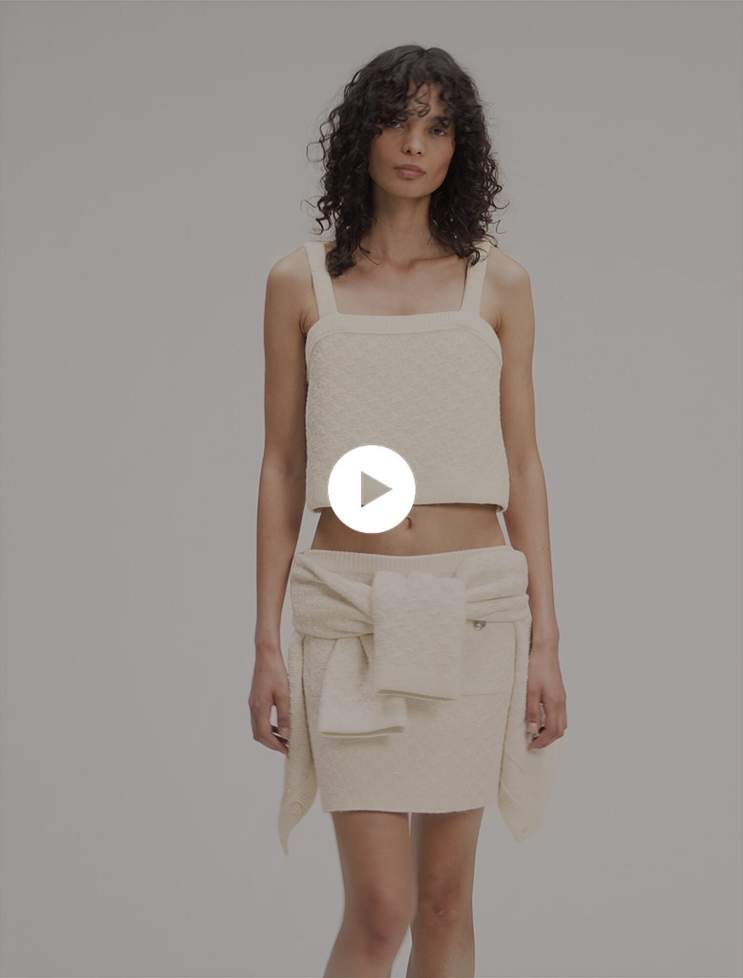 Top corto de punto efecto tweed