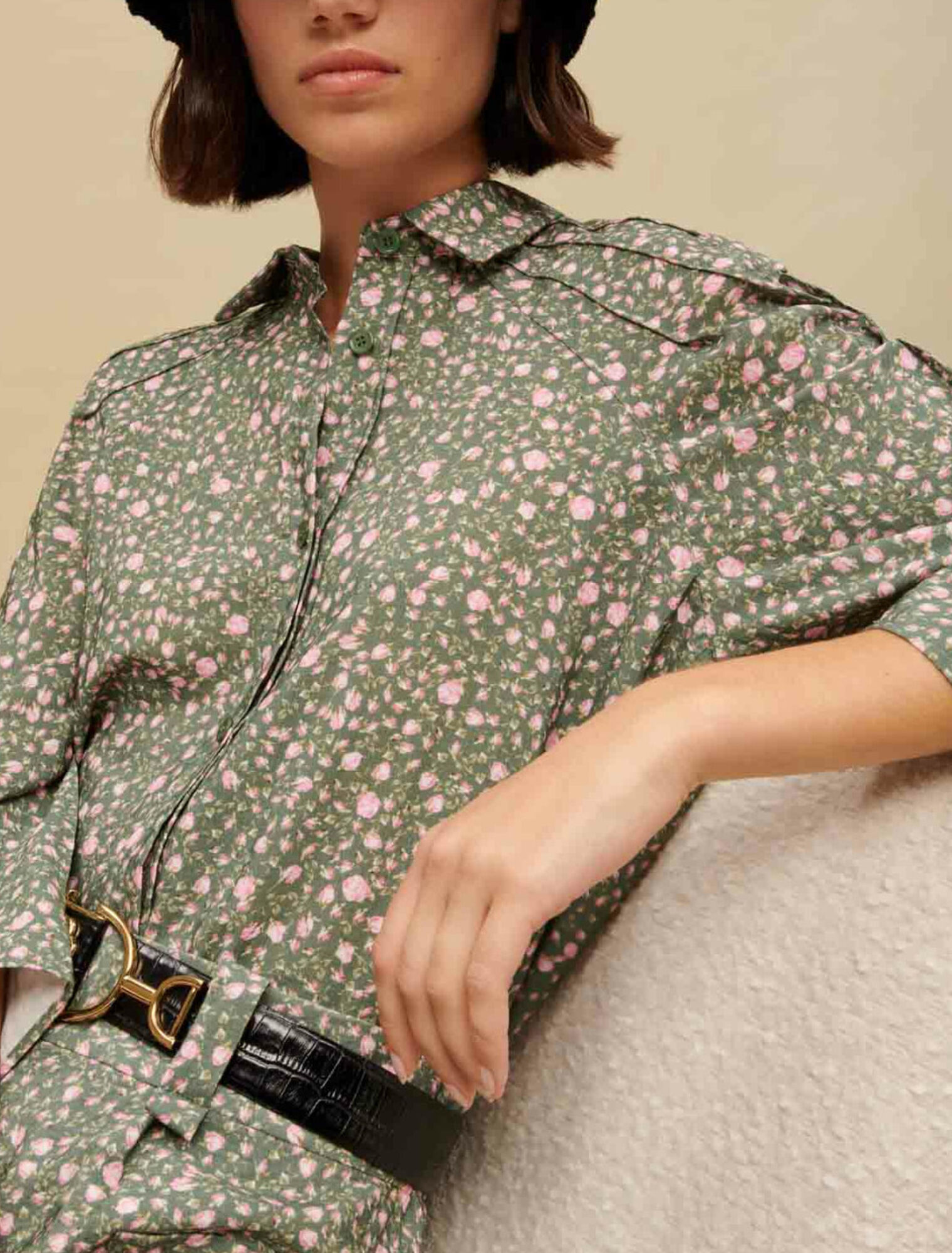 Camisa estampado capullo de rosa