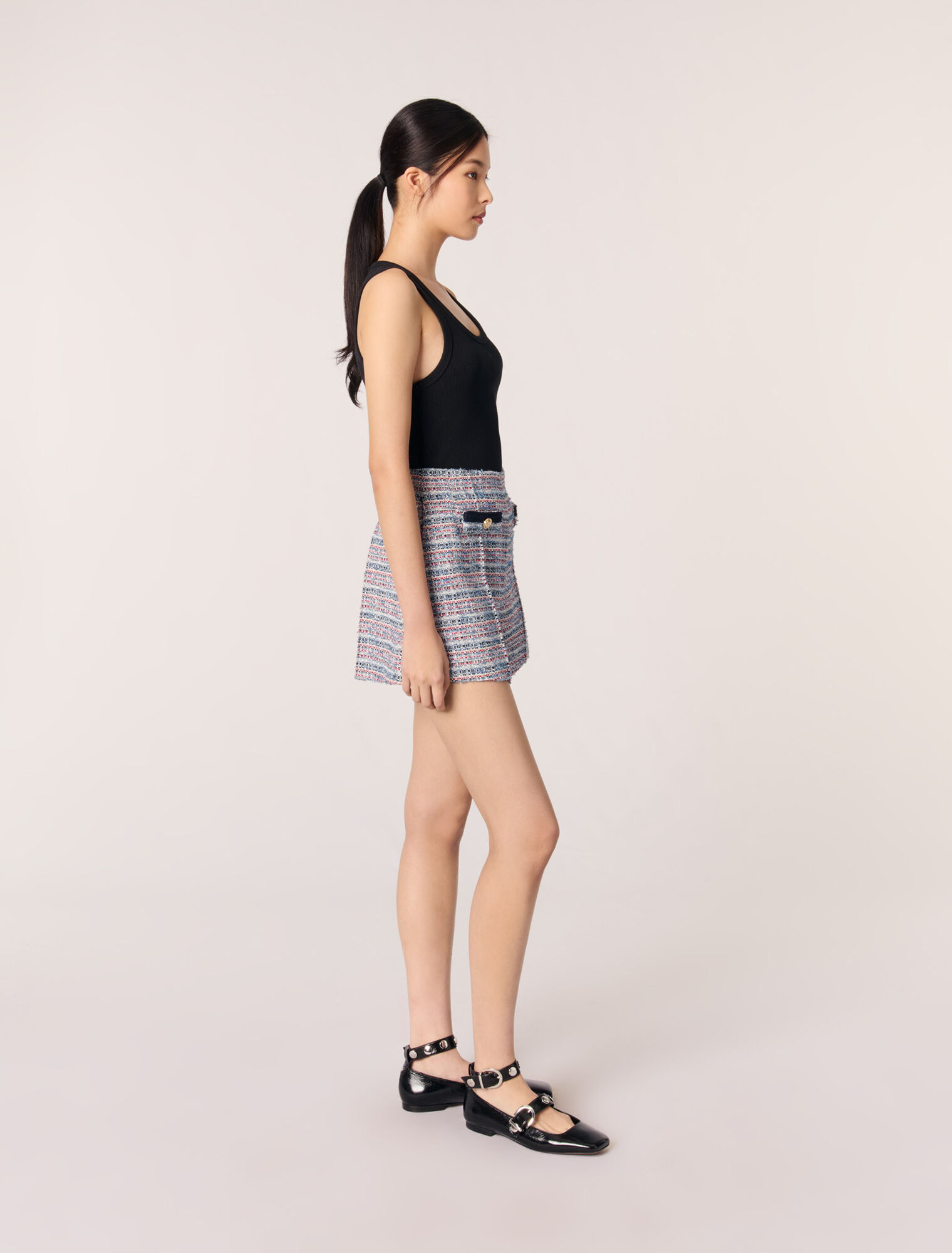 Pantalón corto de tweed