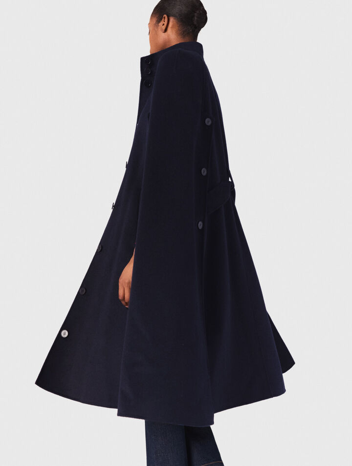 Abrigo largo reversible con capa