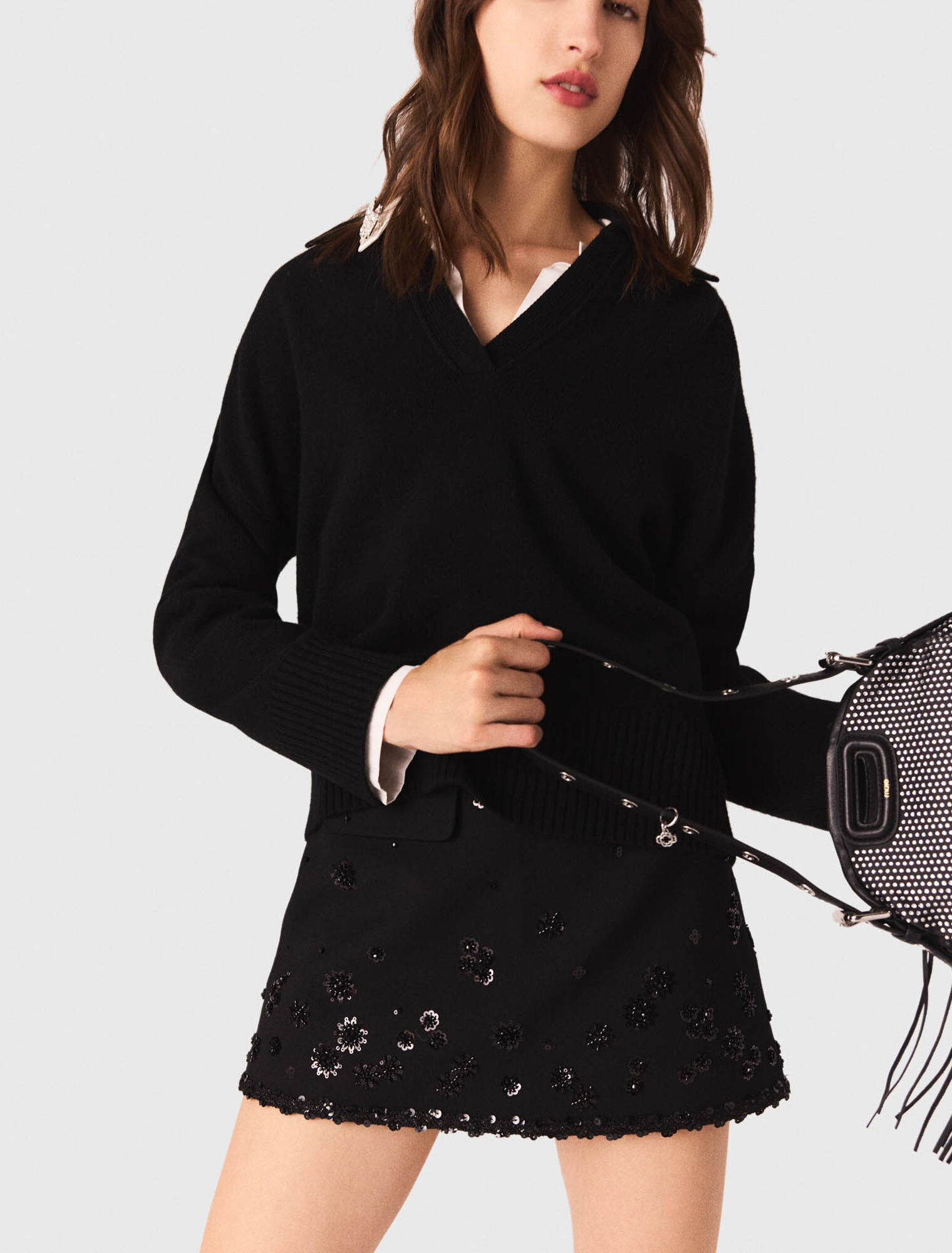 Jersey con cuello polo abierto