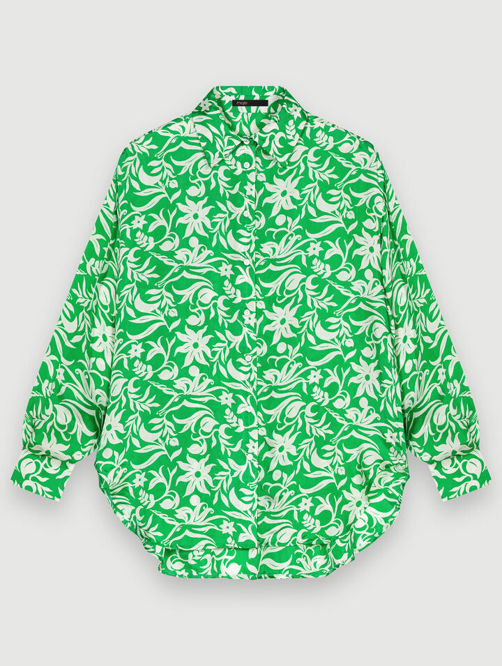 Camisa satinada estampada