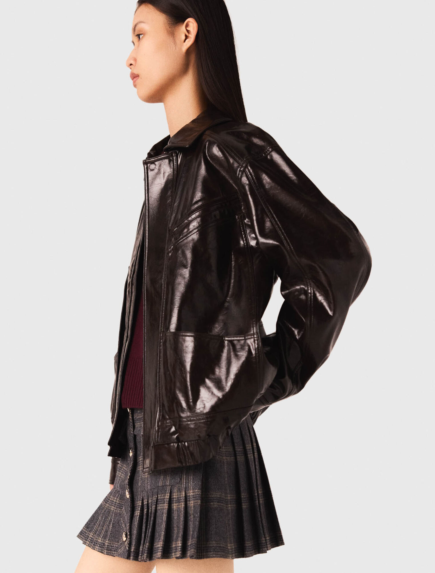 Chaqueta efecto piel craquelada