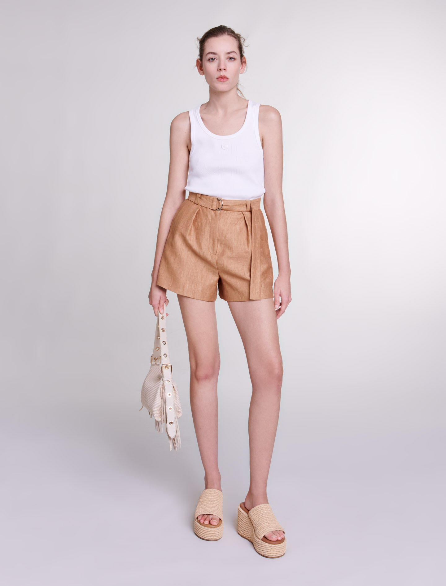 Pantalon corto de lino best sale