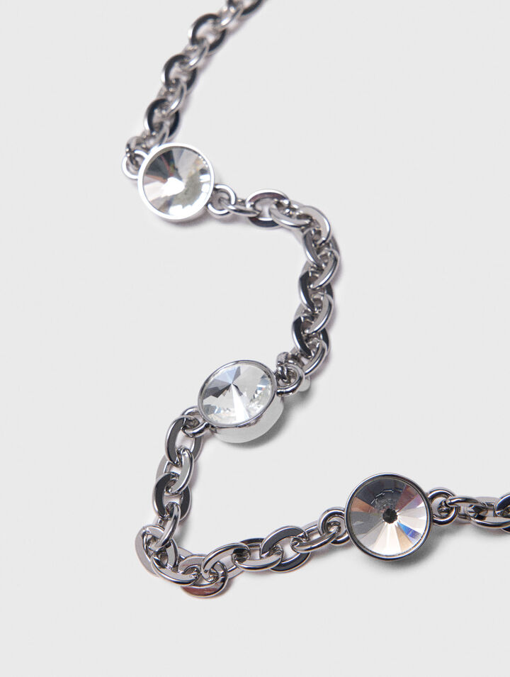 Bandolera de cadena corta con strass