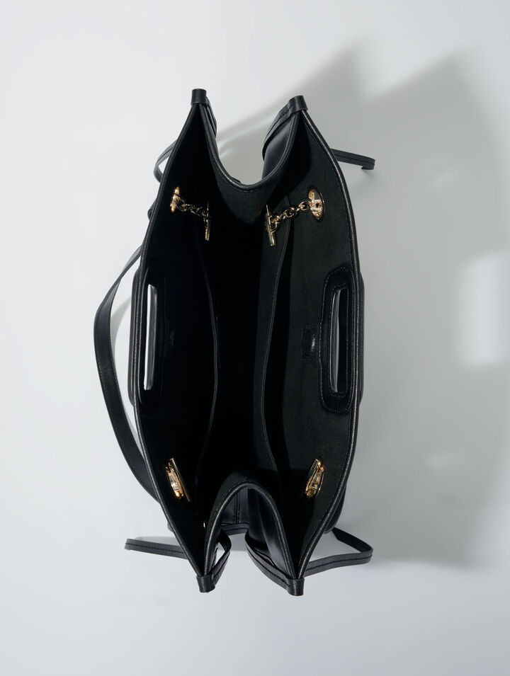 Bolso cabás de cuero con flecos