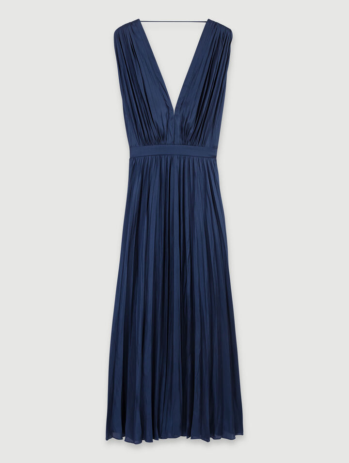 Vestido largo plisado