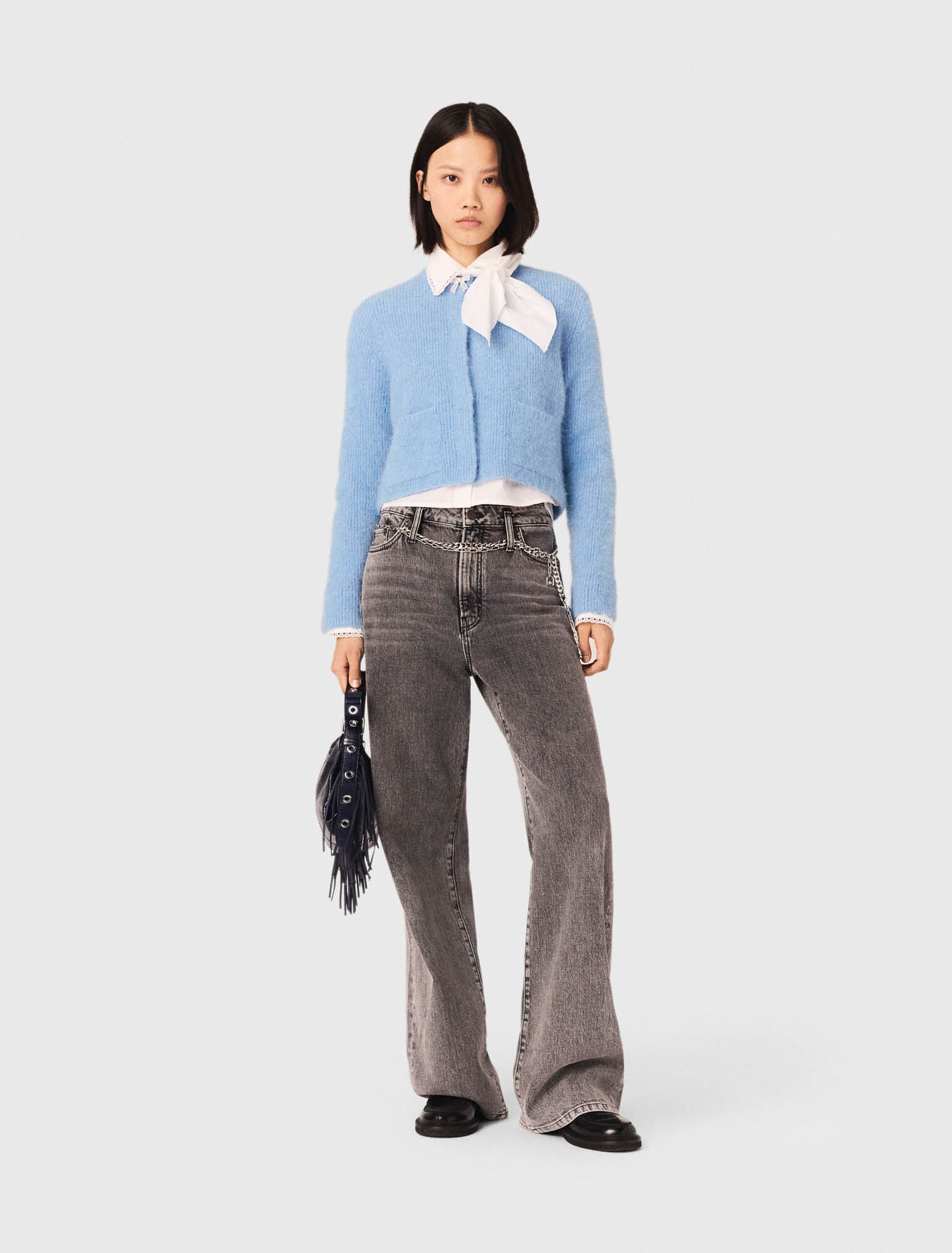 Cárdigan con lazo joya