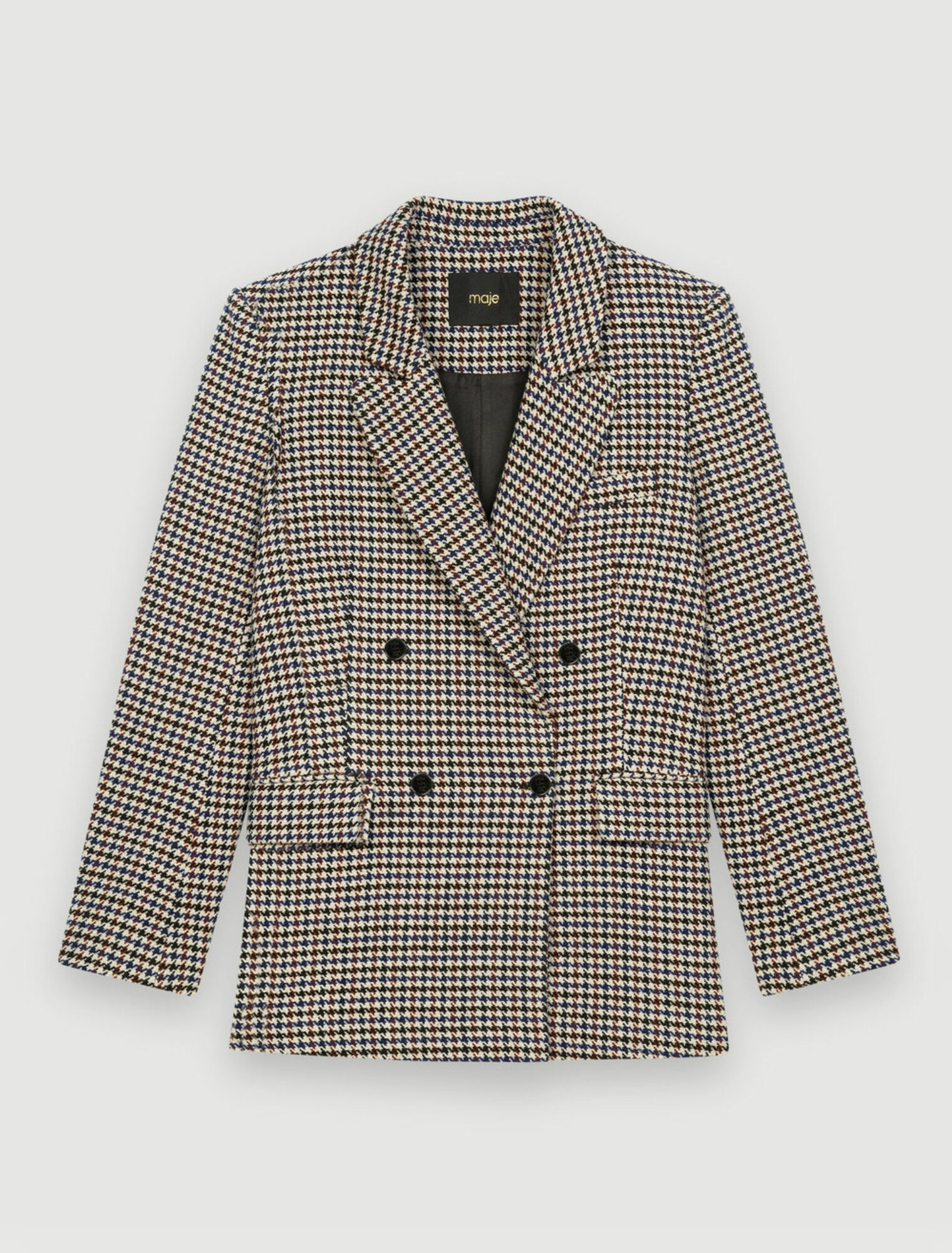 Chaqueta de pata de gallo ancha y gruesa