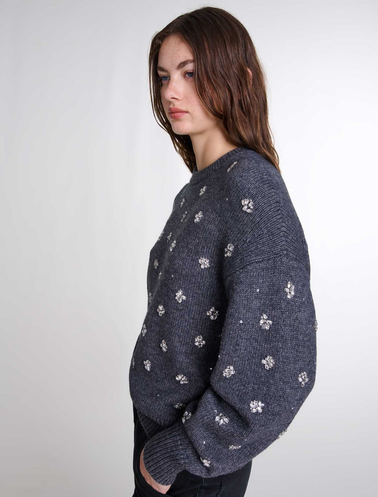 Jersey de punto con strass