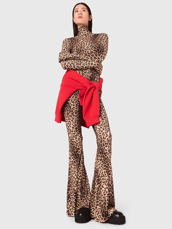Legging acampanado de leopardo