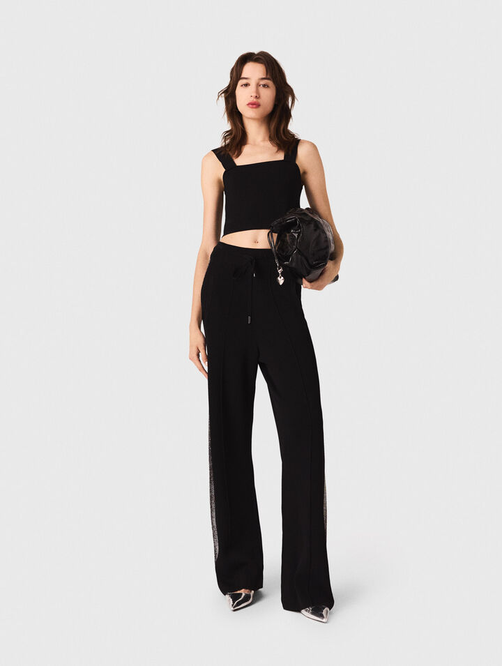 Crop top de punto con tirantes