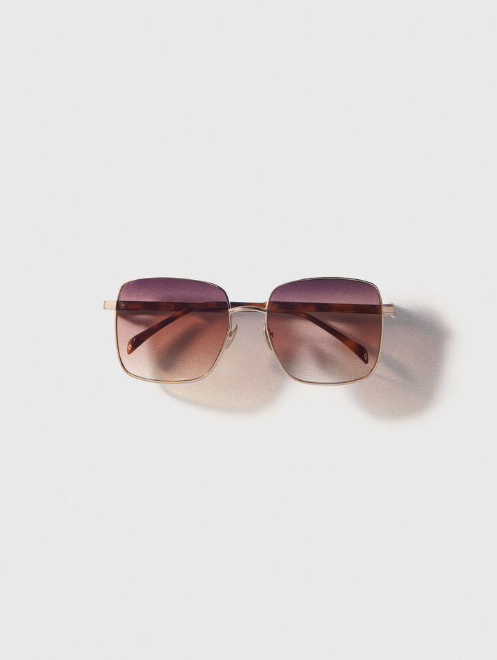 Gafas rectangulares en mezcla de metales