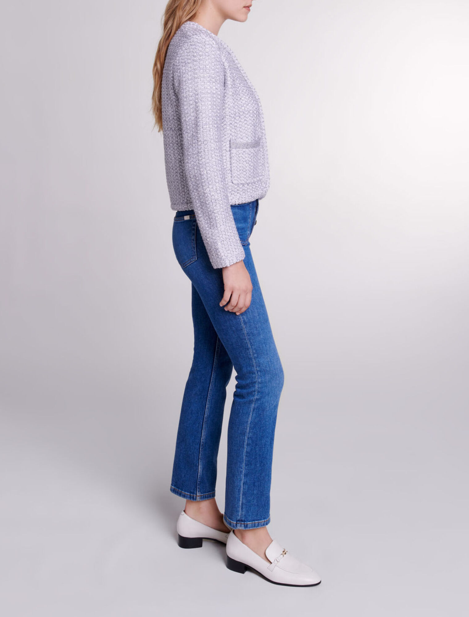 Cárdigan de punto efecto tweed